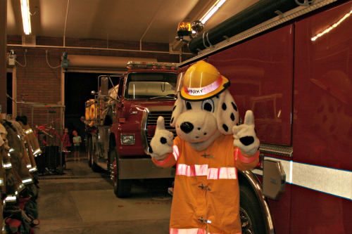 Brooke Curley Photo/ Gila Valley Central: Sparky the Dalmatian was at the fire station to visit with attending kids. 